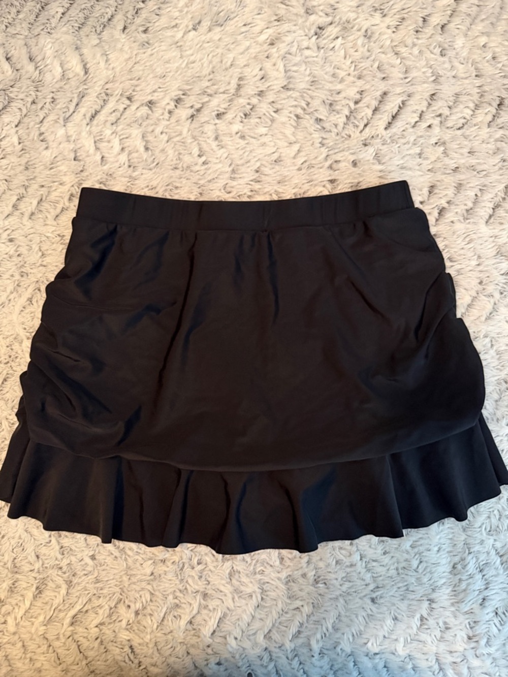 Black Ruffle-Hem Swim Skirt Bikini Bottom by Halicurt L LikeNew - Picture 2 of 10